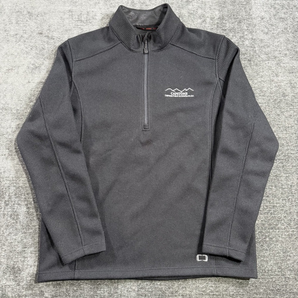 Ogio 1/2 Zip Grit Fleece Pullover Men's X-Large Black Company Logo Work Casual